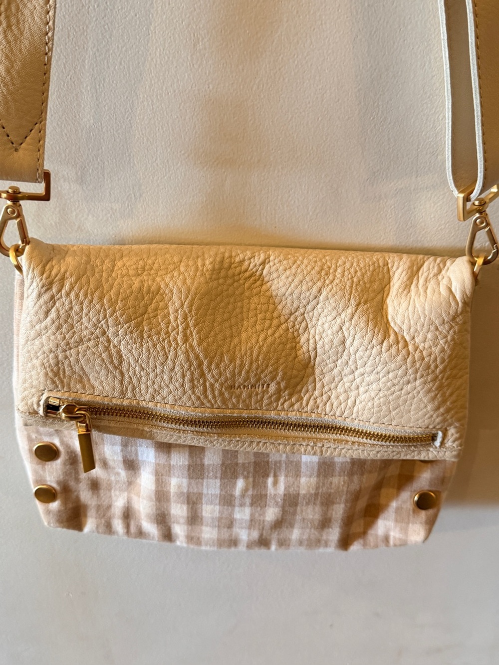 Hammitt Los Angeles VIP Medium Crossbody Clutch Dandelion Gingham ivory